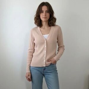 Banana Republic Sweater Womens Small Pale Pink Silk Blend Cardigan